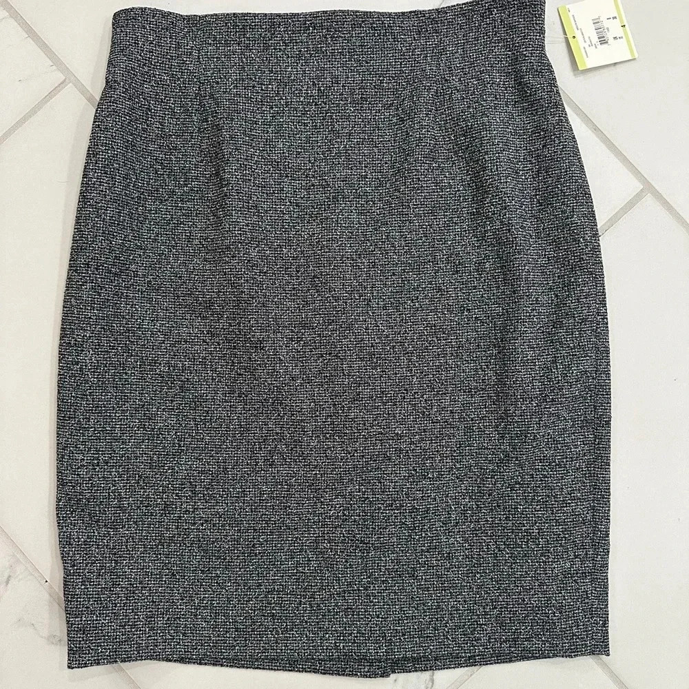 NWT ANNE KLEIN Women's Size 4  Tweed Suit Separate Pencil Skirt A-Line Gray